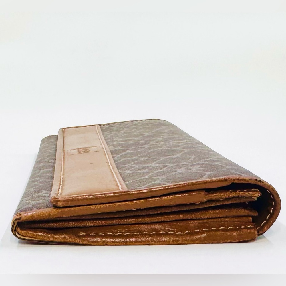 Nina Ricci Large Brown Leather Animal Print Wallet W/Optional Crossbody Chain - Picture 10 of 12